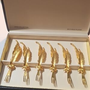 24K Gold Plated Decorative Fork Set